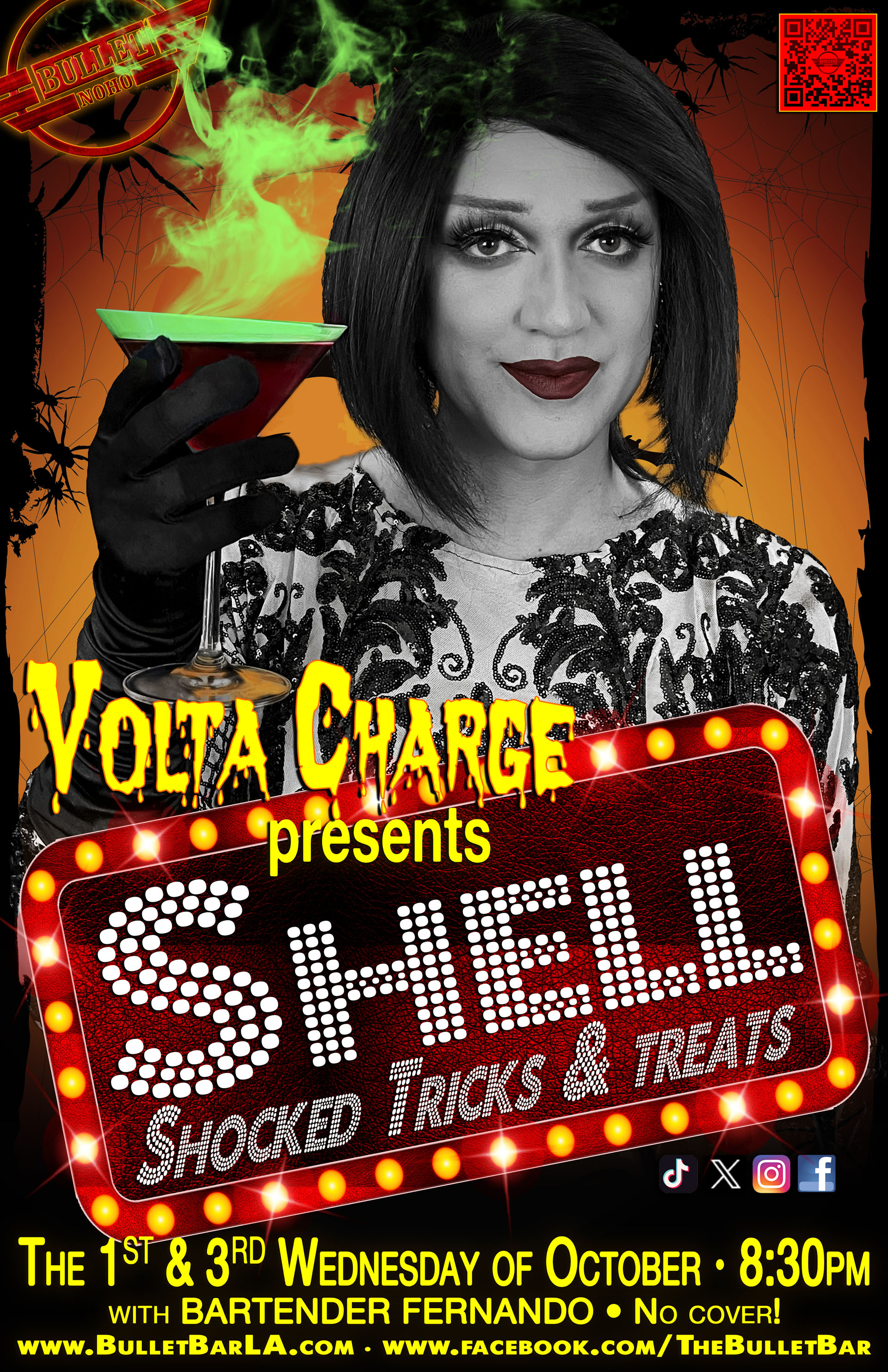 THE BULLET BAR & VOLTA CHARGE Present SHELL SHOCKED TRICKS & TREATS: Wednesday, 10/18/23 at 8:30 PM! No Cover!