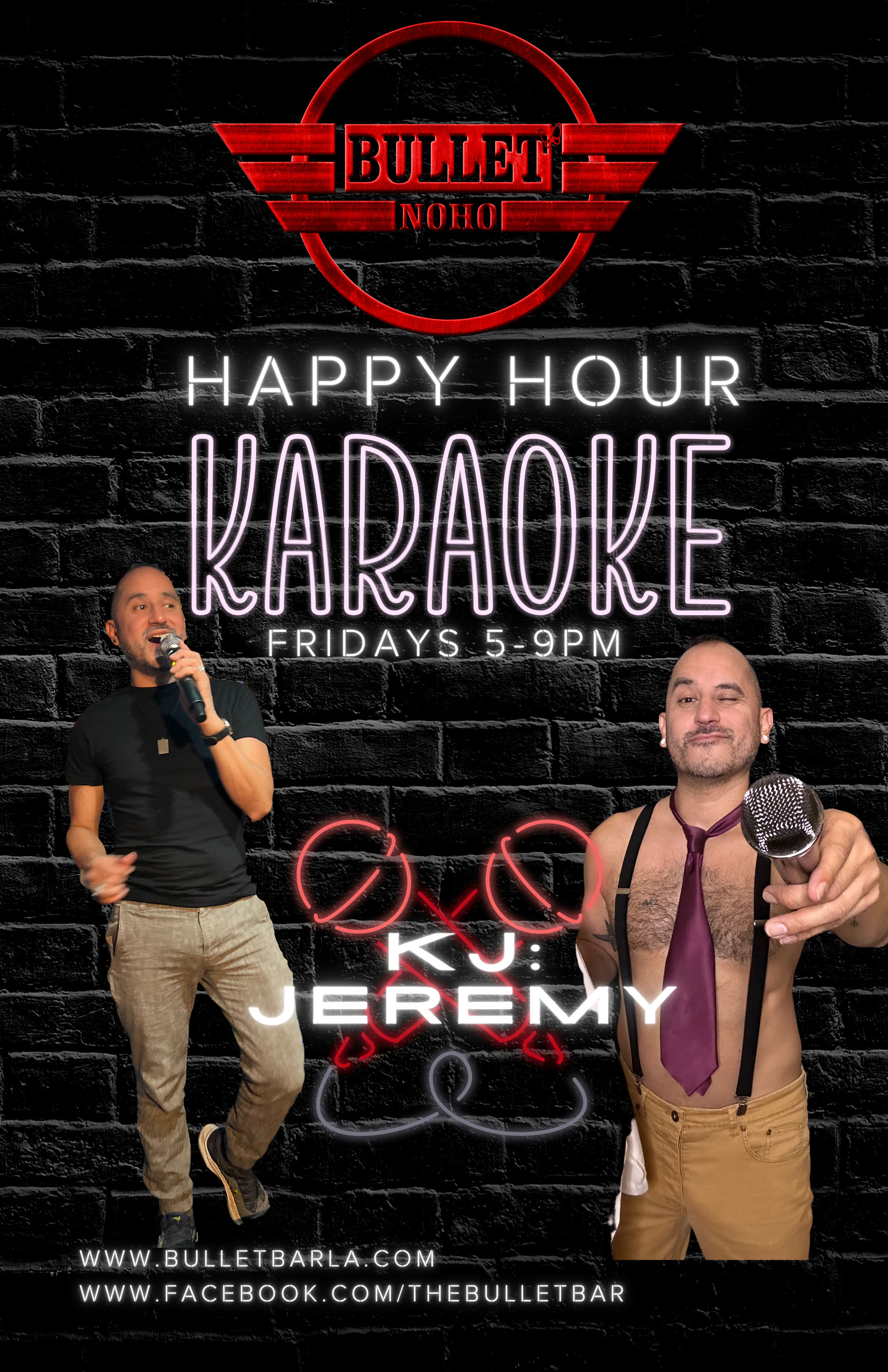 The Bullet Bar presents FRIDAY HAPPY HOUR KARAOKE with KJ JEREMY: Fridays from 5:00 PM to 9:00 PM! No cover.