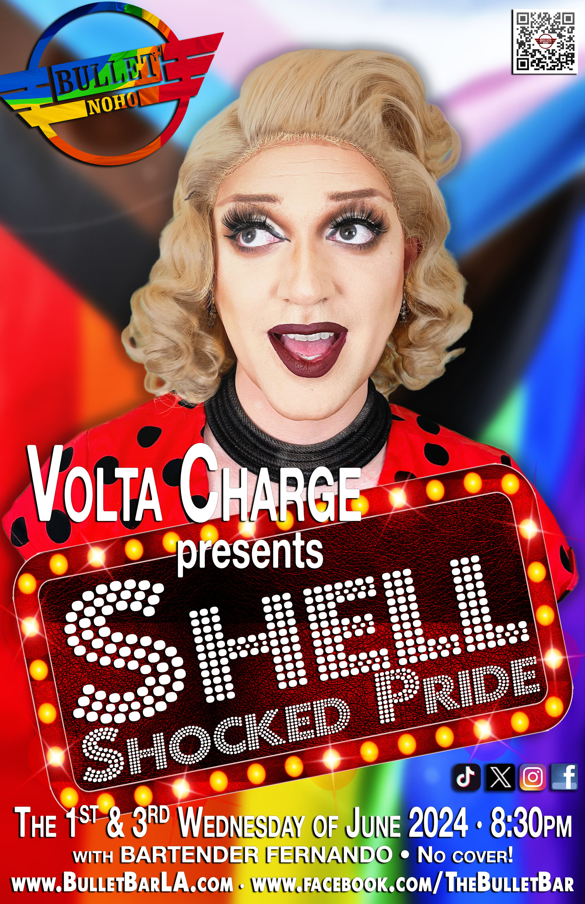 THE BULLET BAR & VOLTA CHARGE Present SHELL SHOCKED PRIDE: Wednesday, 06/05/23 at 8:30 PM! No Cover!