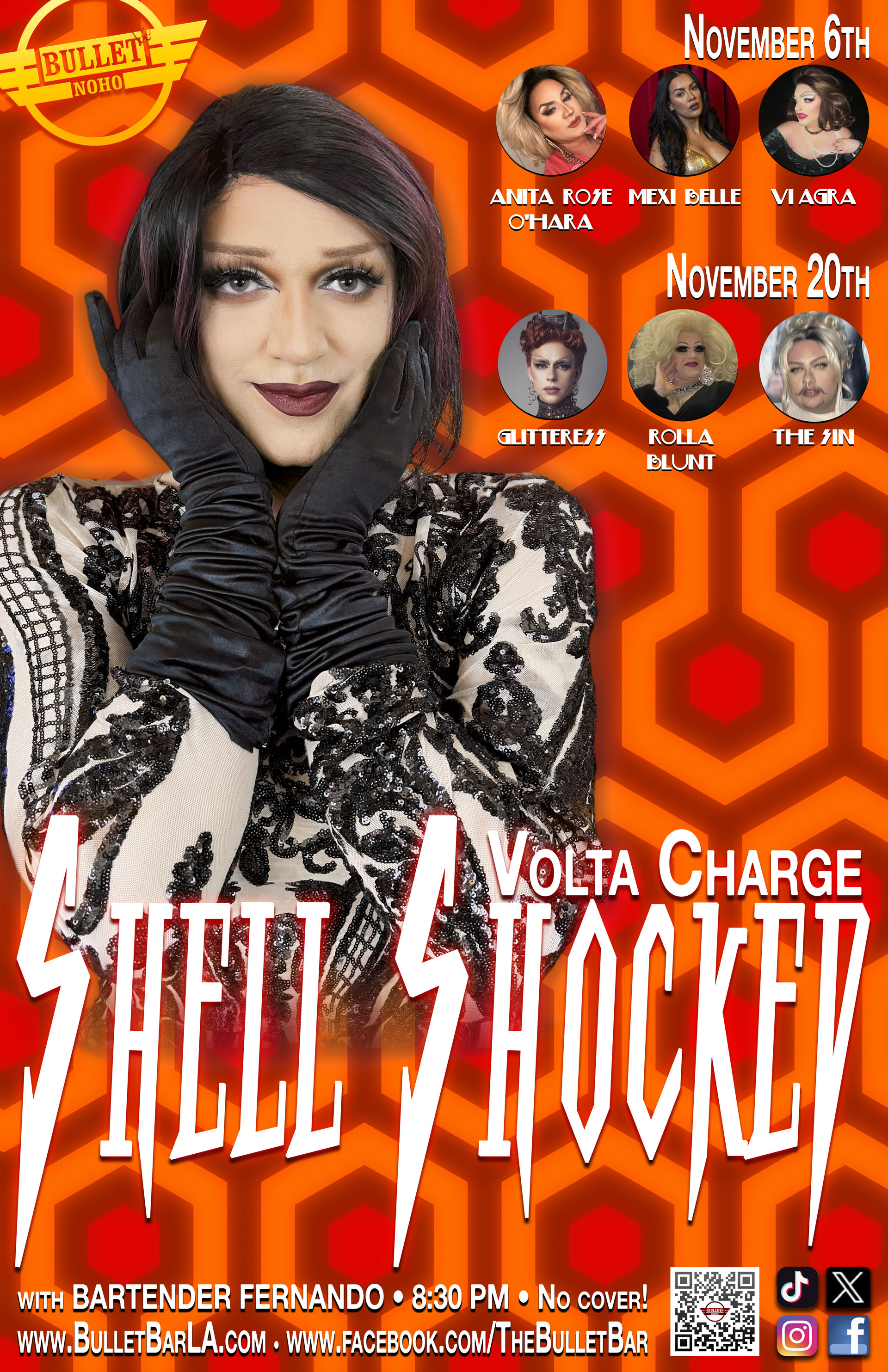 THE BULLET BAR & VOLTA CHARGE Present SHELL SHOCKED: Wednesday, 11/06/24 at 8:30 PM! No Cover!