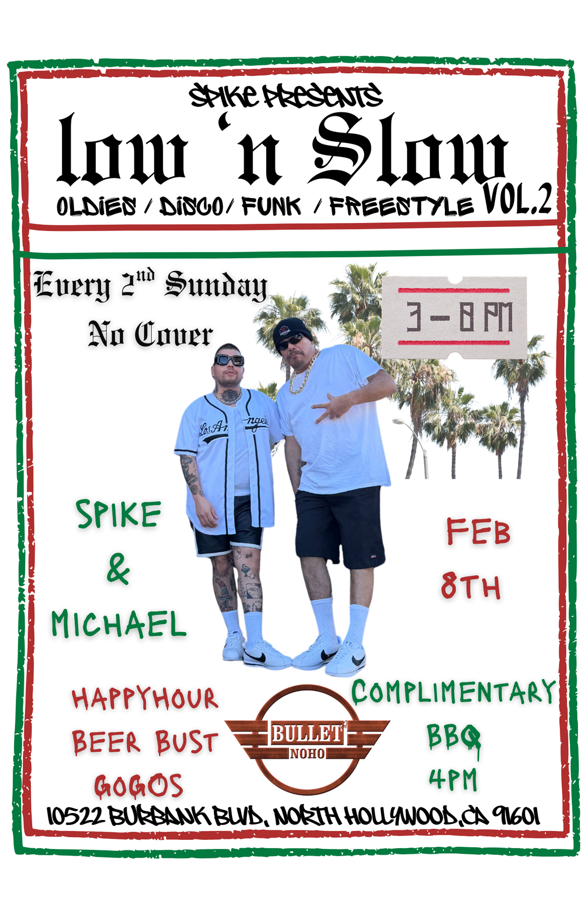 The Bullet Bar presents LOW 'N SLOW with SPIKE: Every 2nd Sunday from 3:00 PM to 8:00 PM. Oldies! Disco! Funk! No cover.